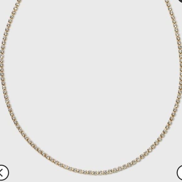 SUGAR FIX By BaubleBar Gold Crystal Baguette Collar Necklace - NEW!!! - Picture 1 of 9